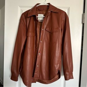 Abercrombie Faux Leather Shirt Jacket